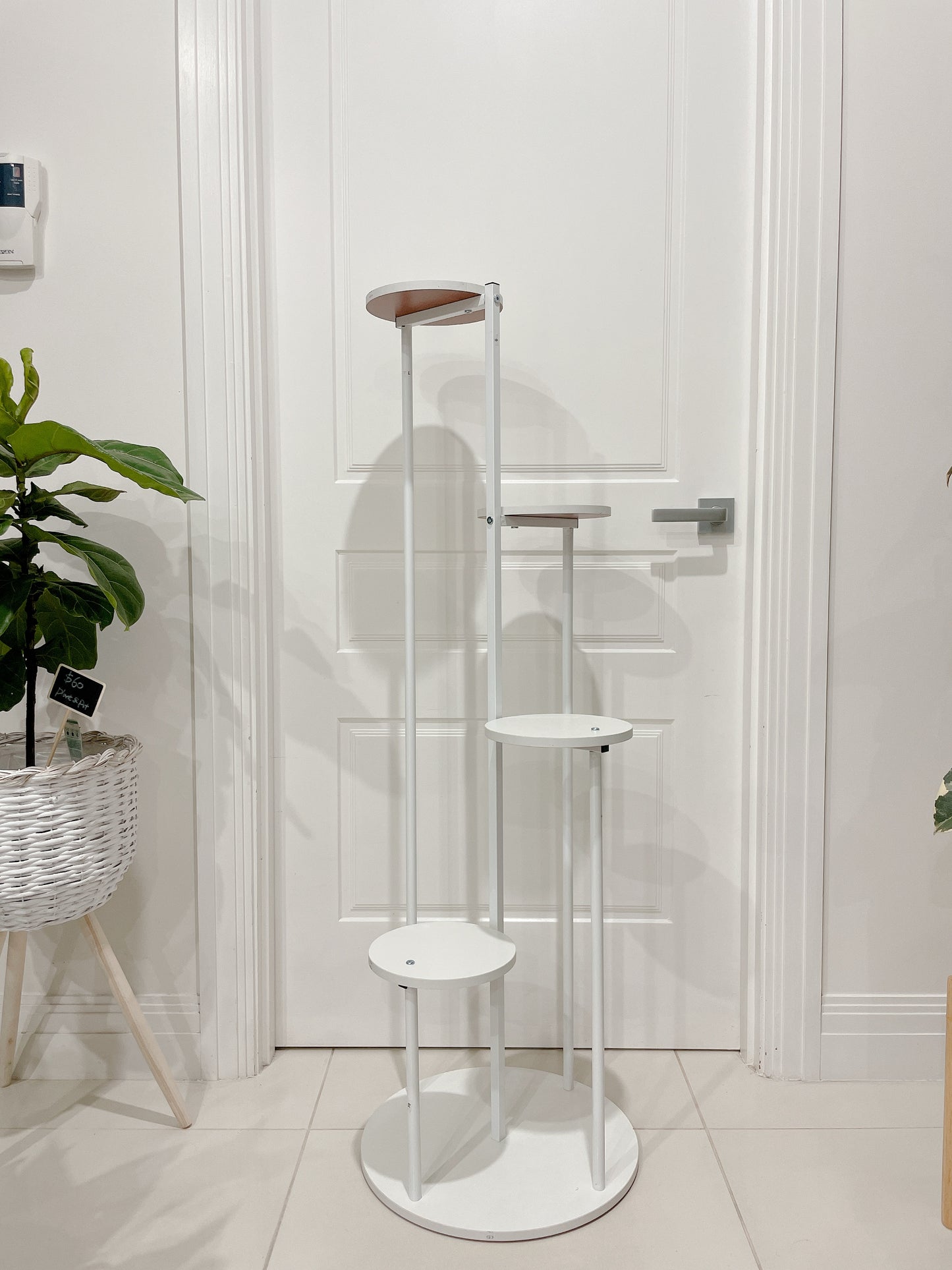 1.23m tall plant stand timber metal stand pot holder round base STAND ONLY PLANTS NOT INCLUDED