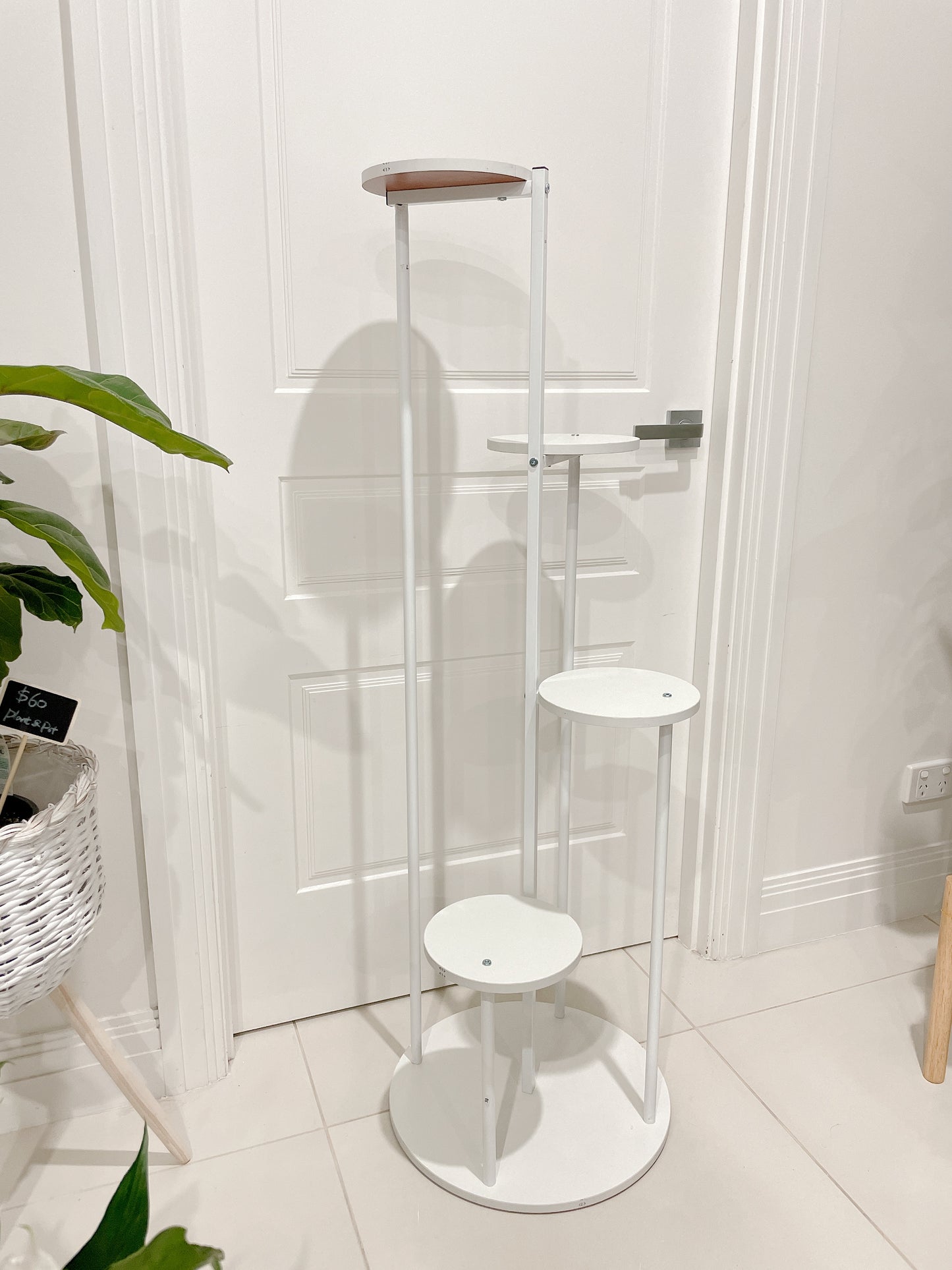 1.23m tall plant stand timber metal stand pot holder round base STAND ONLY PLANTS NOT INCLUDED