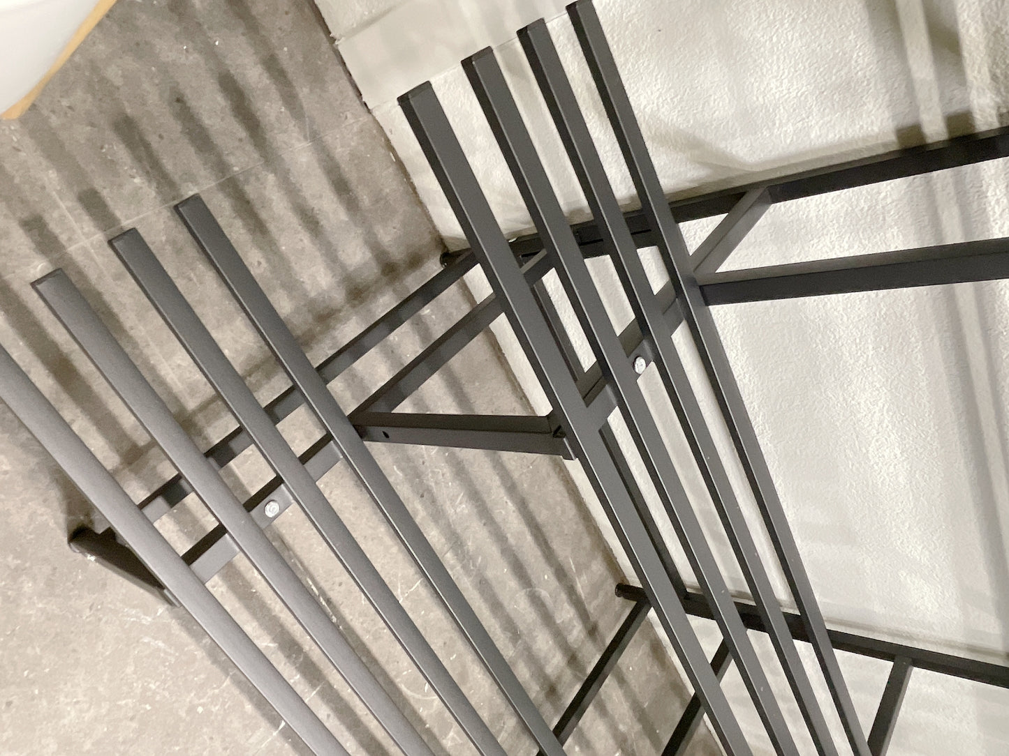 1.2m Wx1.5m tall black metal lightweight plant stand 3 tier hanging hooks pot holds outdoor patio