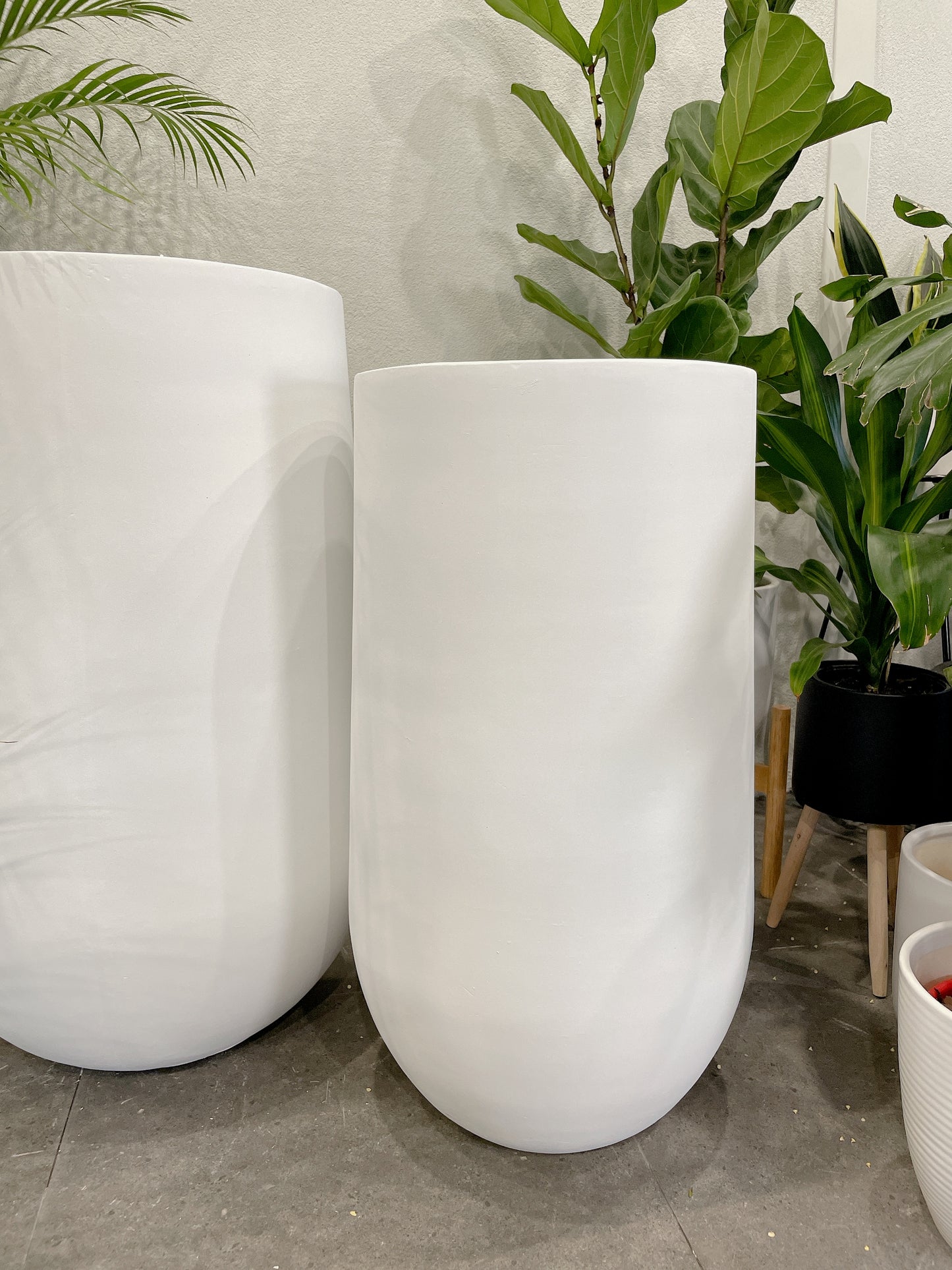 Extra large jumbo size set of 3 Sorrento white pot indoor tall pots planter home&commercial decor