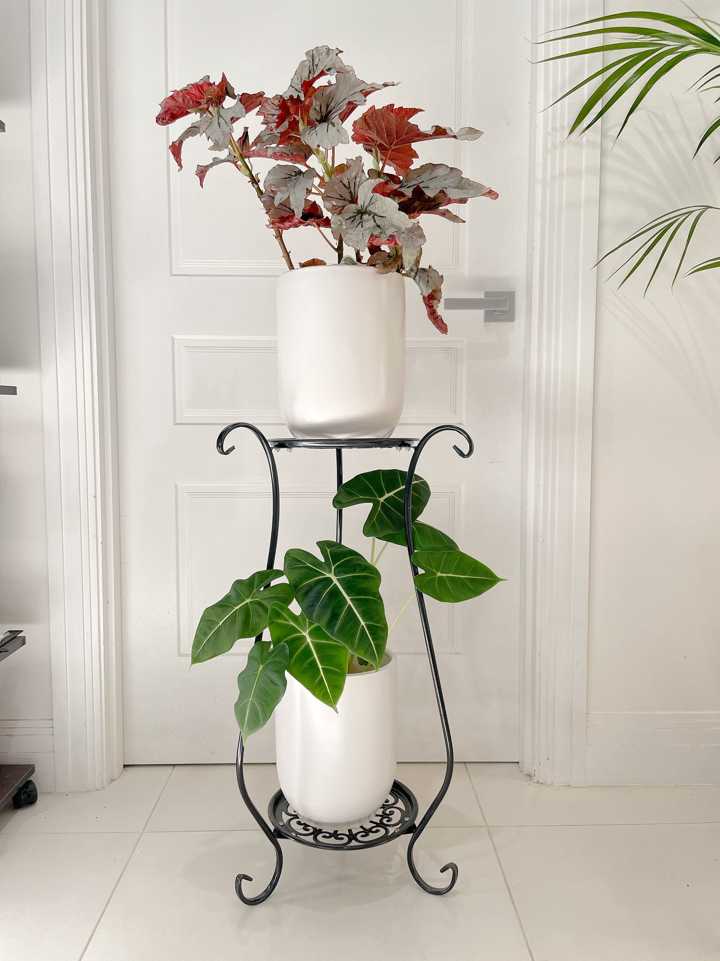 1xSTAND ONLY* PLANTS NOT INCLUDED 2tier stand planter holder lightweight metal BRAND NEW