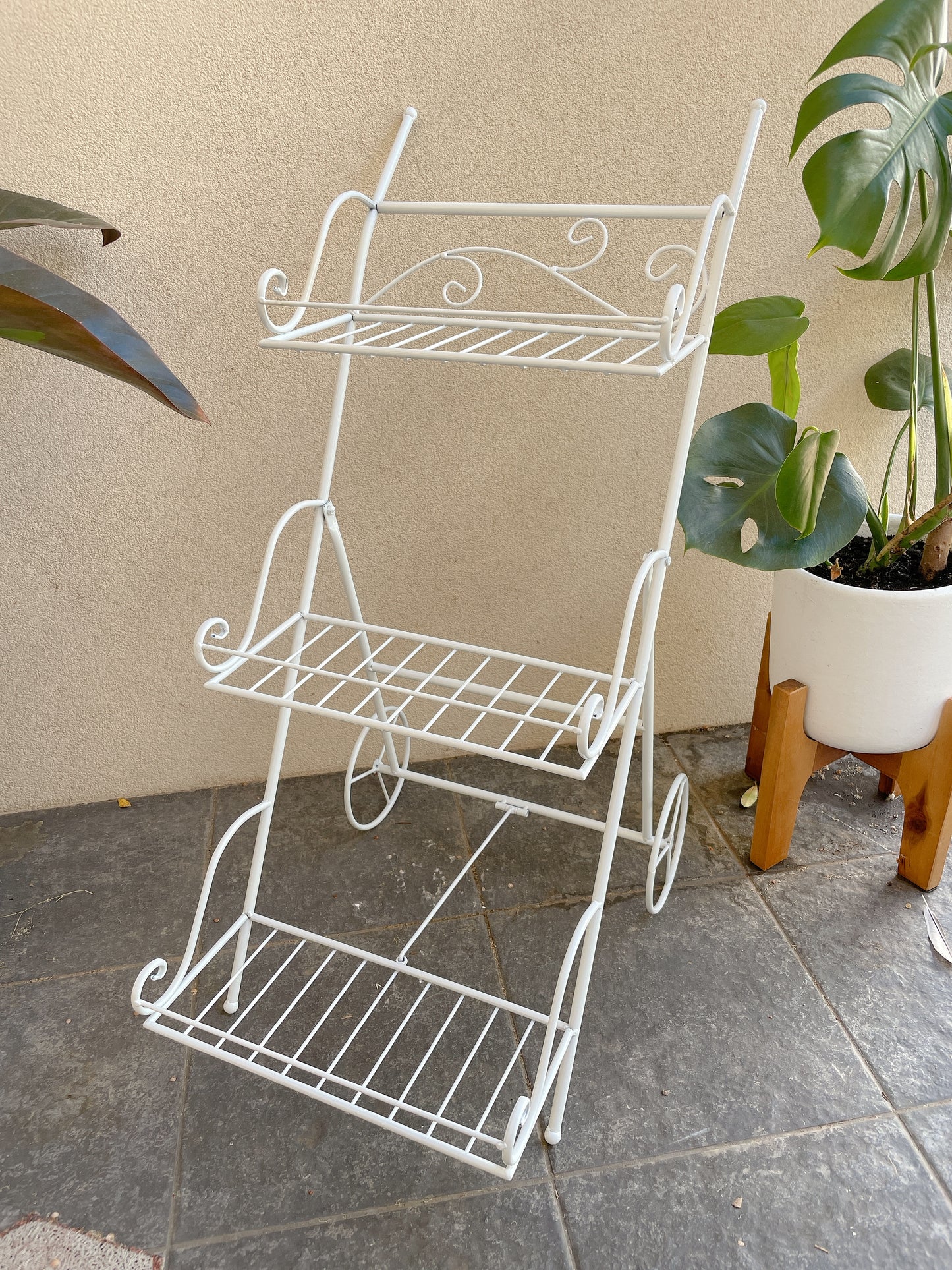 3 tier trolley succulent plant stand shelving holder white and black colour available $60